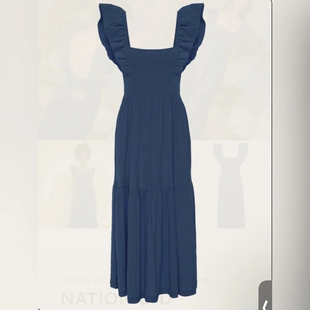 Nation Ltd. Gwen Tie Back Dress- French Navy XS - Picture 4 of 8